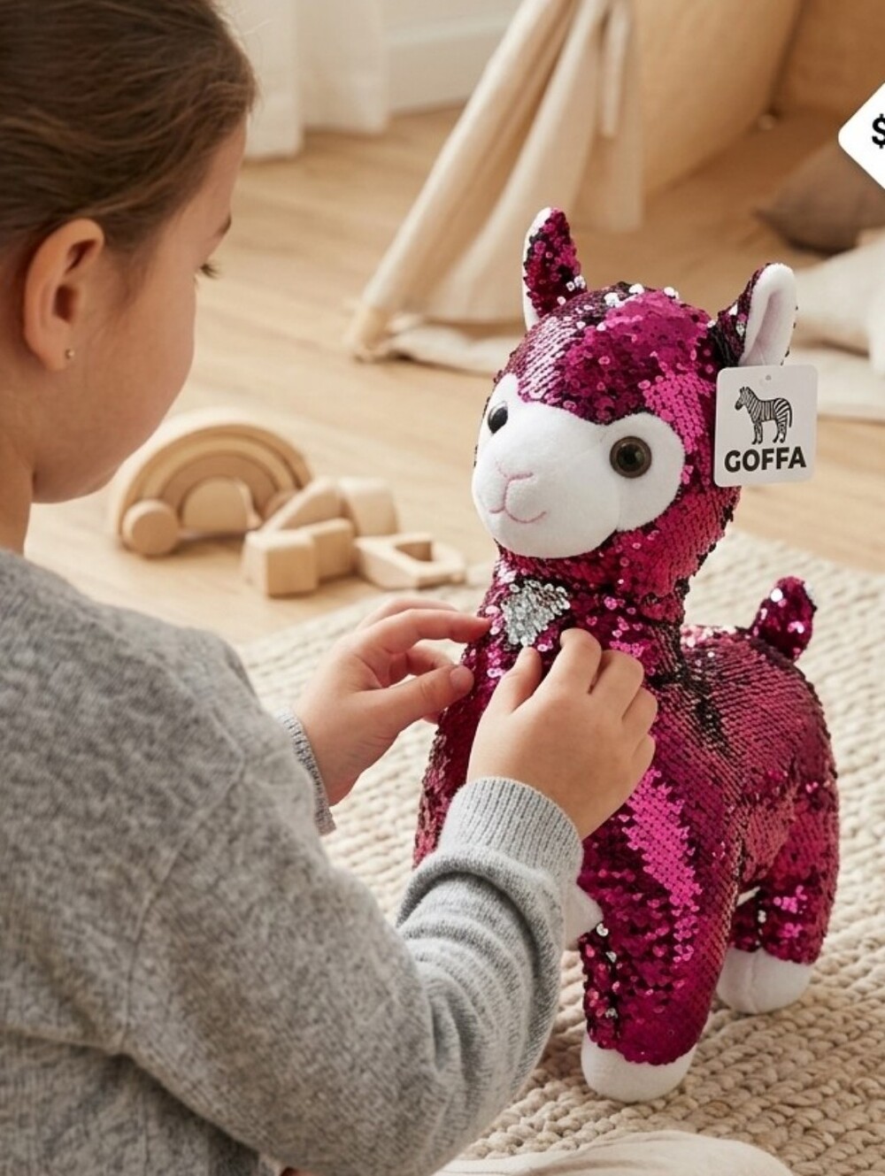 GOFFA🦓 LAMIA  12"x12" Plushie Sequence Color Changes Silver and Mauve Purple